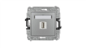 Mini Gniazdo Pojedyncze Usb-Aa 2.0 Srebrny Metalik 7Mgusb-1