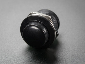 Adafruit 16mm Panel Mount Momentary Pushbutton - Black