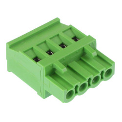 4-Way 5.08mm Vertical Pluggable Terminal Block Green 15A 300V