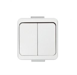 Włącznik natynkowy świecznikowy 2-klawiszowy