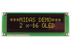 Wyświetlacz OLED Żółty Midas COB Równoległe