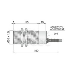 Czujnik pojemnościowy SC30SM-C20 PNP NO+NC AD3 LC5 (ATEX), YC3000055