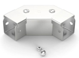 Kątownik poziomy do koryt kablowych Stal nierdzewna 304 Zatyczka przednia wygięta pod kątem 90 75 x 75mm RS PRO