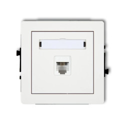 DECO Mechanizm gniazda telefonicznego pojedynczego 1xRJ11, 4-stykowy, beznarzędziowe, biały mat 25DGT-1