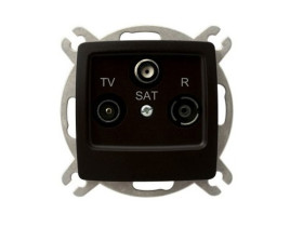 KARO Gniazdo antenowe RTV-SAT przelotowe czekoladowy metalik GPA-SSP/m/40 OSPEL