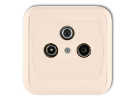 LIZA Gniazdo antenowe RTV-SAT końcowe 15dB beżowy 1GAS-1L KARLIK