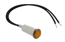 Lampka kontrolna do montażu panelowego 230V ac Pomarańczowy 12.7mm Neonowy Chrom Wyprowadzenia Arcolectric (Bulgin) Ltd