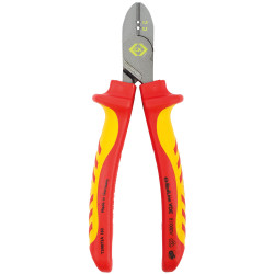 CK Tools T39073A 160 RedLine VDE Side Cutters with Wire Stripping Notches 160 mm