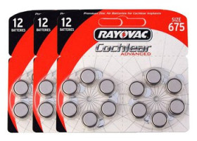36 x baterie do aparatów słuchowych Rayovac 675 Cochlear