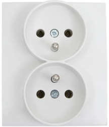 Linnera S Gniazdo Podwójne Z Uziemieniem, Kolor Biały / 91440071