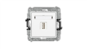 Mini Gniazdo Pojedyncze Usb-Aa 2.0 Białe Mgusb-1