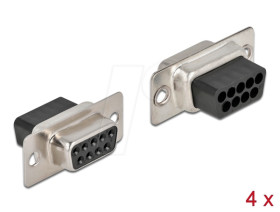 66719 D-Sub 9 Pin Crimp Buchse, Metall, 4 Stück
