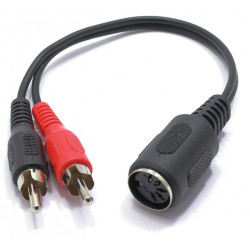 DIN przejście DIN 545 gniazdo / 2x wtyk RCA