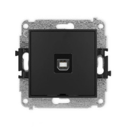 ICON Mechanizm gniazda pojedynczego USB A-B 2.0, bez pola opisowego czarny mat 12IGUSBBO-3