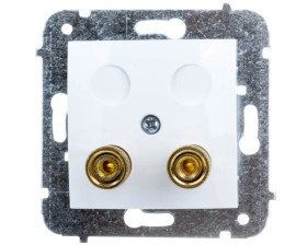 CARLA Gniazdo głośnikowe pojedyncze białe 1757-10