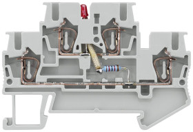 Zacisk do montażu na szynie DIN Siemens poziomy: 2 14AWGsprężynowa 8WH 250 V