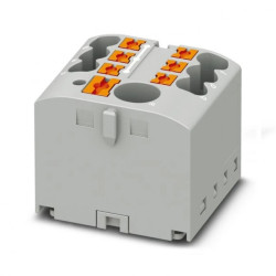 Blok rozdzielczy PTFIX 6/6X2,5 GY, szare złącze przemysłowe - 6 punktów przyłączeniowych o przekroju 2,5mm2
