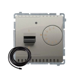 Simon Basic Regulator temperatury z czujnikiem zewnętrzym (sonda) satynowy, metalizowany BMRT10ZS.02/29