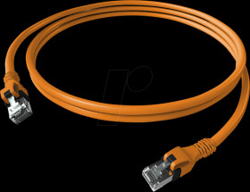 CPP1OOAOAO0030 Cat.6a patch cable, DualBoot, PushPull, S/FTP, orange, 3 m