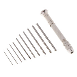 Wiertła 0.8-3mm 10szt + uchwyt wierteł wiertarka ręczna