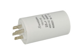 Kondensator; silnikowy (rozruchowy); TS11-12 4 450V 25uF; 25uF; 450V; fi 40x70mm; konektory 6,3mm; Suntan; RoHS