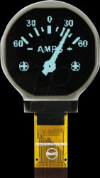 EA W128128-XRLB Round graphic OLED, 1.2 inch, 37mm, 128x128 dot, blue