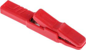 Zacisk krokodylkowy 25A izolowany 9.5mm Czerwony Hirschmann Test & Measurement