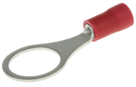 Zacisk oczkowy rozmiar przewodu 1.65mm² Ø , M10 (3/8) izolowany średnica wew 10.5mm Czerwony JST