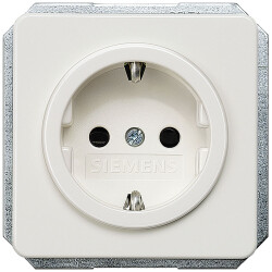 Siemens 5UB1405 Delta Schuko socket titanium white screwless 65x65mm
