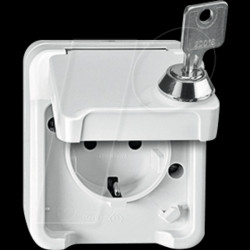 MEG2422-8029 Socket - Aquastar, lockable, various closures, light grey