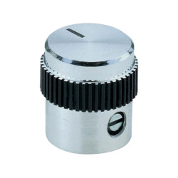 Mentor 5615.6614 Aluminium Turning Knob With Setscrew - Silver/Black - 15mm