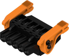 Socket header, 5 pole, pitch 5.08 mm, angled, black, 1087050000