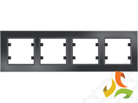 LUMINA PASSION Ramka 4 poczwórna pozioma szkło czarne WL9241 HAGER