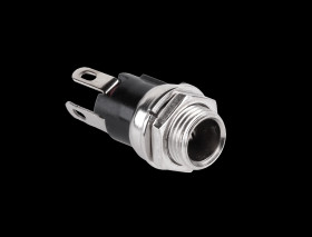DC 2.5 / 5.5 mm 2-pin Power Socket, Metal - Screwed to Housing