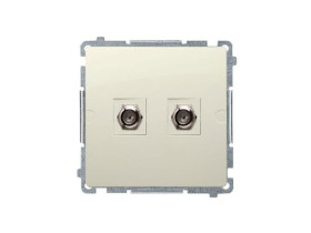 SIMON BASIC Gniazdo antenowe typu "F" podwójne (moduł) beżowe BMAF2.01/12 KONTAKT SIMON