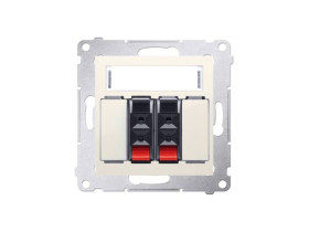 SIMON 54 Gniazdo głośnikowe podwójne kremowe do podłączenia 2 kolumn głośnikowych DGL32.01/41 KONTAKT SIMON