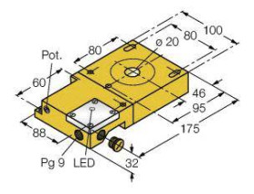 Turck Czujnik indukcyjny PNP, Przełącznik NI20R-S32SR-VP44X