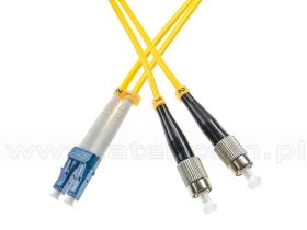 Patchcord światłowodowy LC/UPC-FC/UPC, SM, 9/125, dupleks, włókno G652D, 2 m