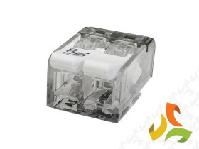 Szybkozłączka instalacyjna 2x0,2-4mm2 450V 32A transparentna z okienkiem testowym E03-P052-100 BEMKO