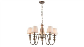 Żyrandol Grado Do Eleganckiego Salonu Z Kloszami Z Tkaniny 5Xe14 Lp-888/5P...