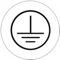 Label grounding symbol, symbol: GND, Ø 16 mm, plastic, 084.62-7-16-A3/20