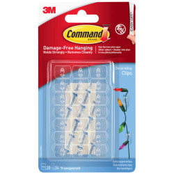 3M 17026CLR Clear Decorating Clips with Clear Strips (Pack 20)