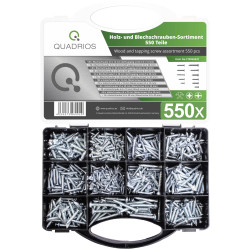 Quadrios 2109SA047 Sheet Metal Screw Set 550 pcs for Hobbyists/Craftsmen