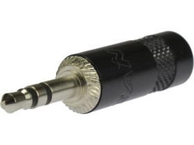 REAN Wtyk Audio AUX mini Jack 3,5mm Stereo na kabel do 4,5mm niklowany czarny NYS231B