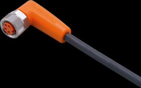 Sensor actuator cable, M8 cable socket, angled, A to open end, 4 pole, 2 m, PUR, black, 3 A, EVC153