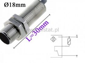 Czujnik indukcyjny TIDS1805RN ( NPN, NC, 3P); 30mm