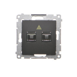 Simon 54 Gniazdo światłowodowe / optyczne podwójne SC/APC (moduł) czarny mat DGS2.01/49