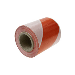 Folia taśma ostrzegawcza biało czerwona szerokość 80mm (opakowanie 100 mb)