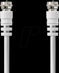 CSGL41000WT50 Satellite and aerial cable, F connector &lt;&gt; F connector, 5.00 m,