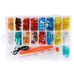 Zestaw bezp. samochodo. 5A-30A 150szt MTA/MINI/próbnik/chwytak